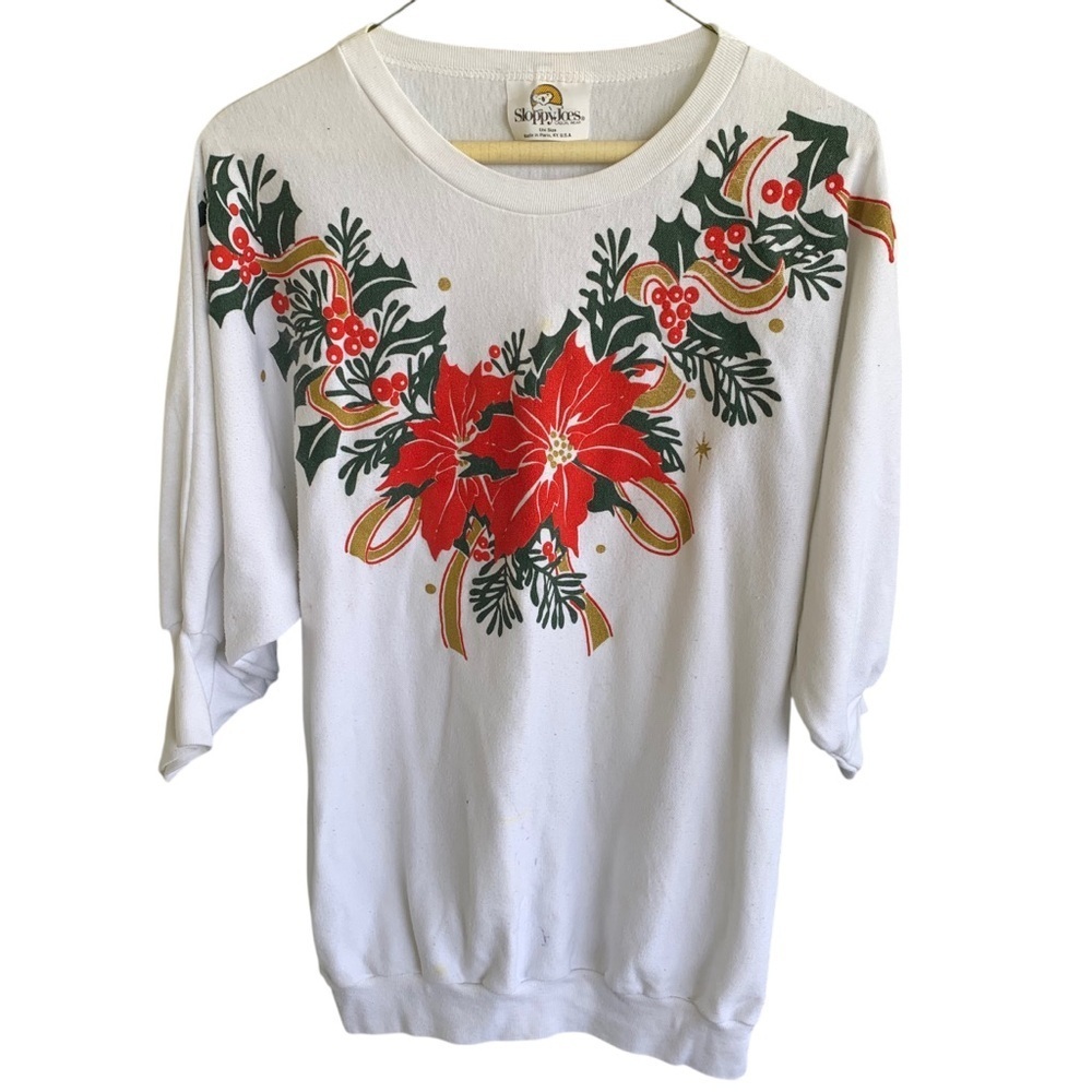 Vintage Christmas Holiday Crewneck Sweatshirt Adult Large 80s 90s Sweater